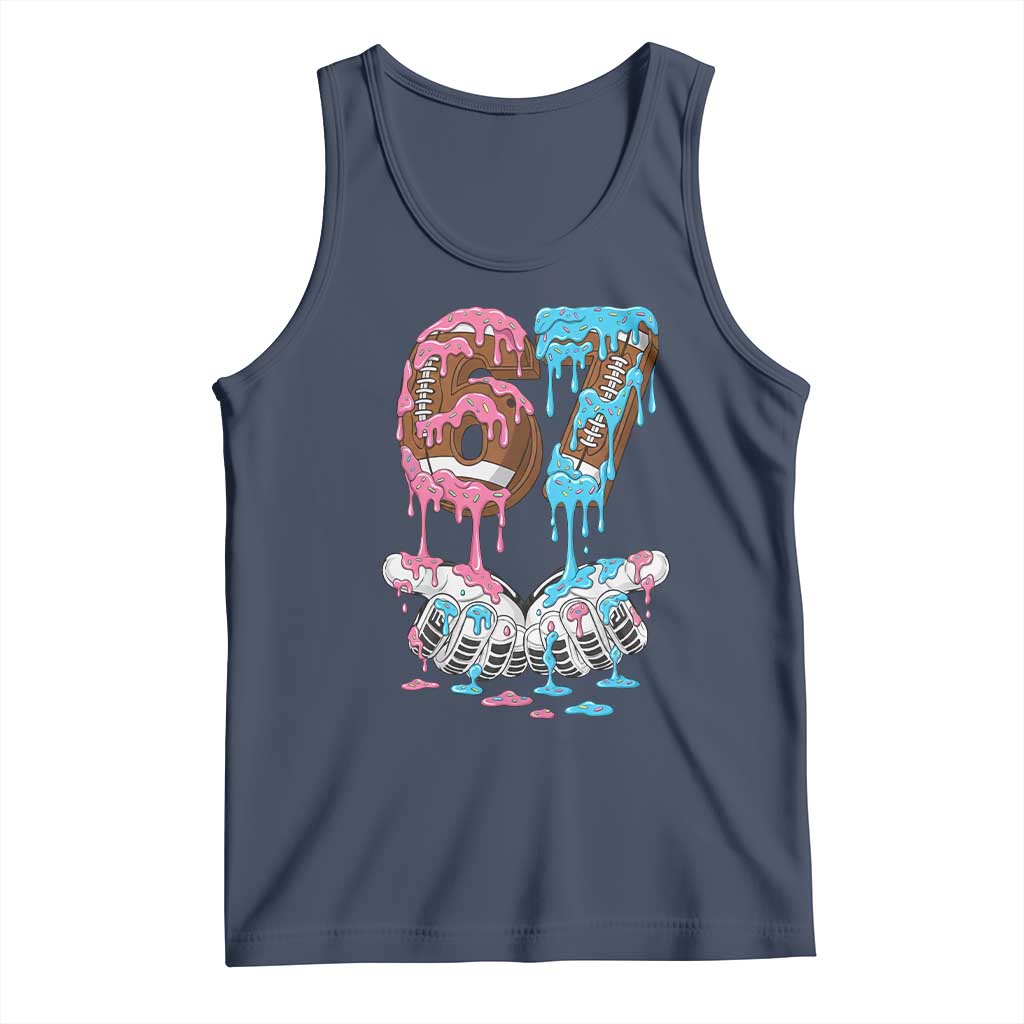 67 Football Meme Tank Top Six Seven Sports American Football Ice Cream Drip TS14 Navy Print Your Wear