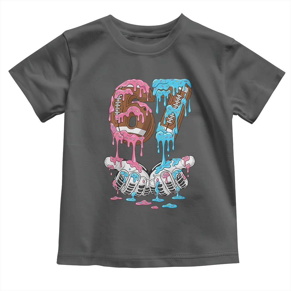 67 Football Meme Toddler T Shirt Six Seven Sports American Football Ice Cream Drip TS14 Dark Heather Print Your Wear