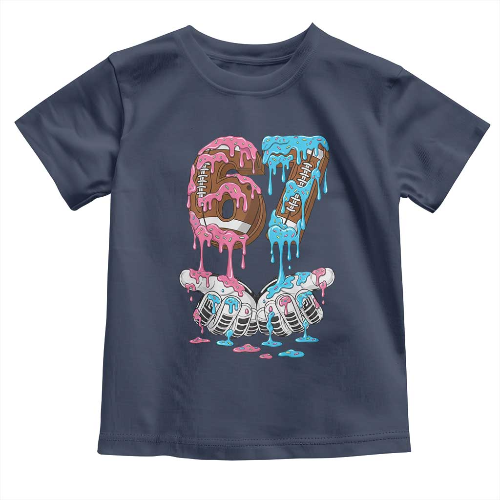 67 Football Meme Toddler T Shirt Six Seven Sports American Football Ice Cream Drip TS14 Navy Print Your Wear