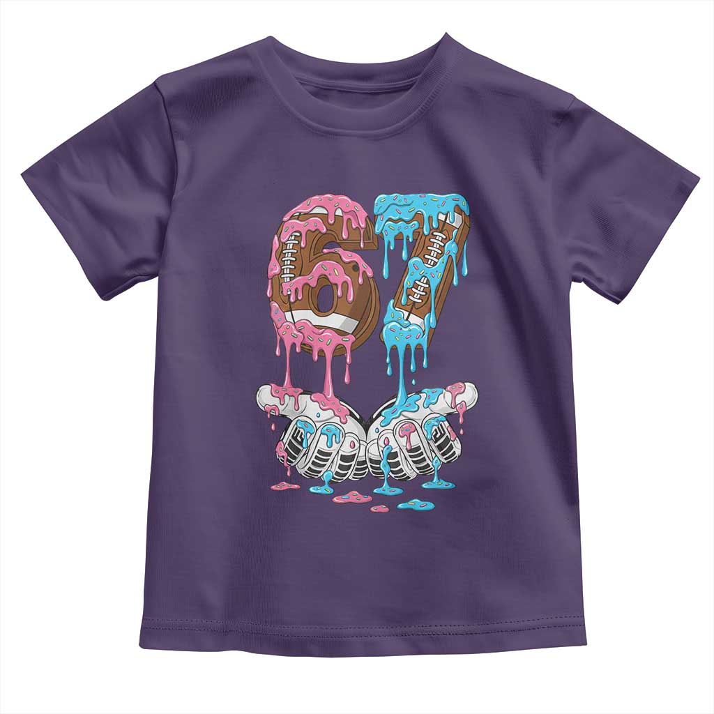67 Football Meme Toddler T Shirt Six Seven Sports American Football Ice Cream Drip TS14 Purple Print Your Wear