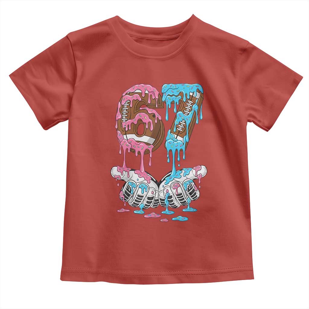 67 Football Meme Toddler T Shirt Six Seven Sports American Football Ice Cream Drip TS14 Red Print Your Wear