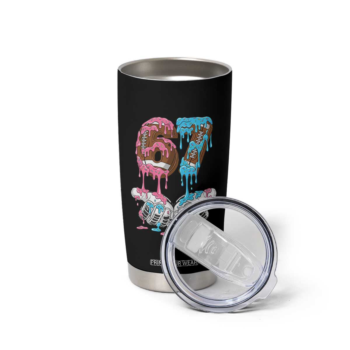 67 Football Meme Tumbler Cup Six Seven Sports American Football Ice Cream Drip TS14 Print Your Wear