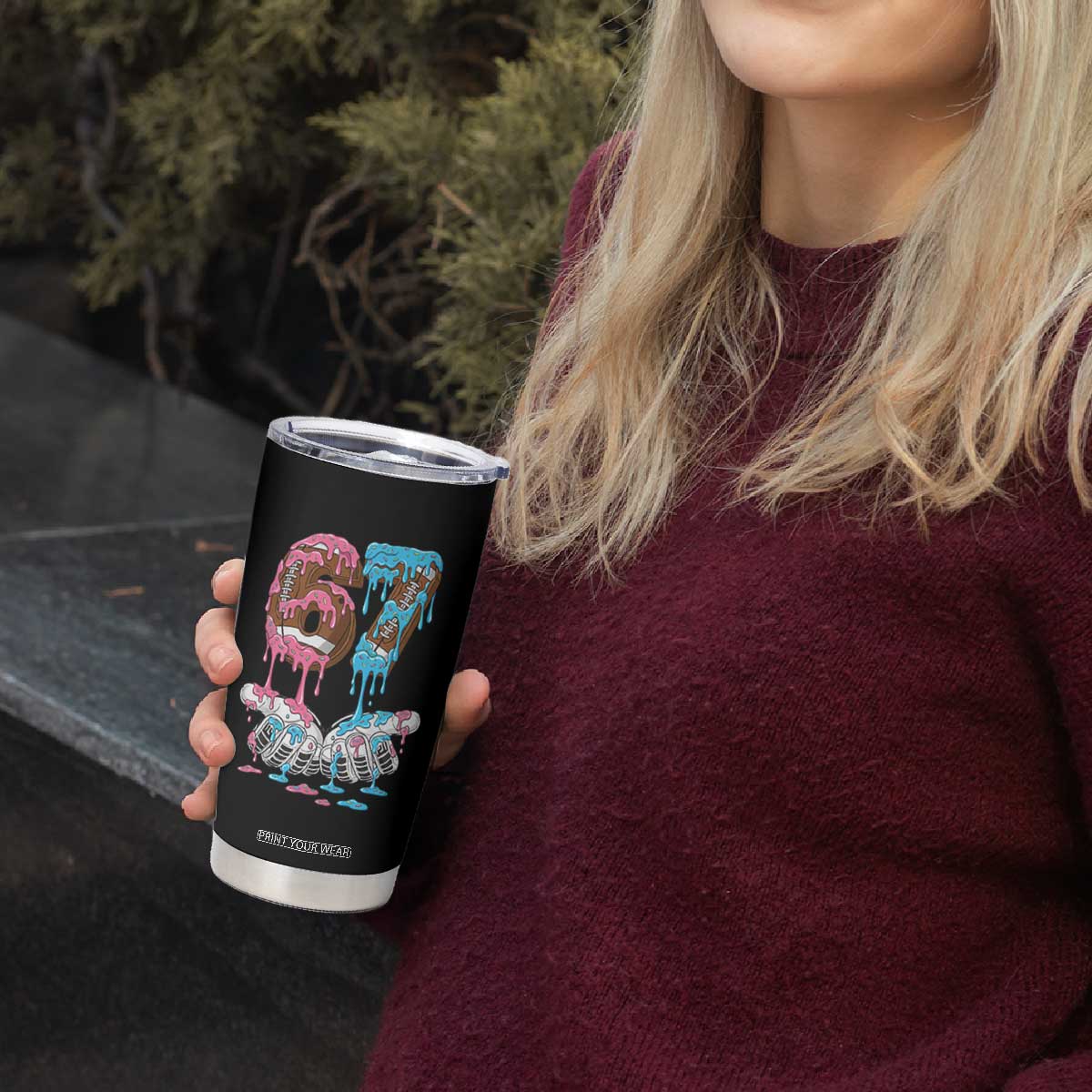 67 Football Meme Tumbler Cup Six Seven Sports American Football Ice Cream Drip TS14 Print Your Wear