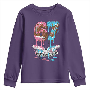 67 Football Meme Youth Sweatshirt Six Seven Sports American Football Ice Cream Drip TS14 Purple Print Your Wear