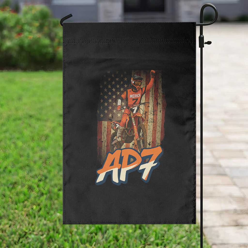 Dirt Bike American Flag Garden Flag TS14 Print Your Wear