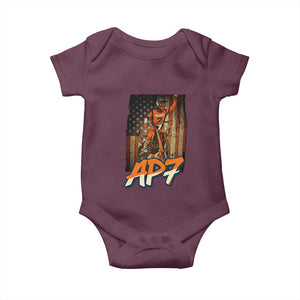 Dirt Bike American Flag Baby Onesie TS14 Maroon Print Your Wear