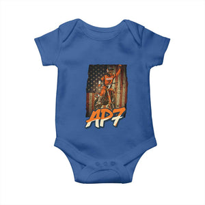 Dirt Bike American Flag Baby Onesie TS14 Royal Blue Print Your Wear