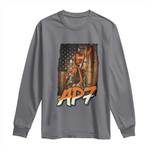 Dirt Bike American Flag Long Sleeve Shirt TS14 Charcoal Print Your Wear