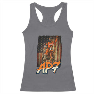 Dirt Bike American Flag Racerback Tank Top TS14 Charcoal Print Your Wear
