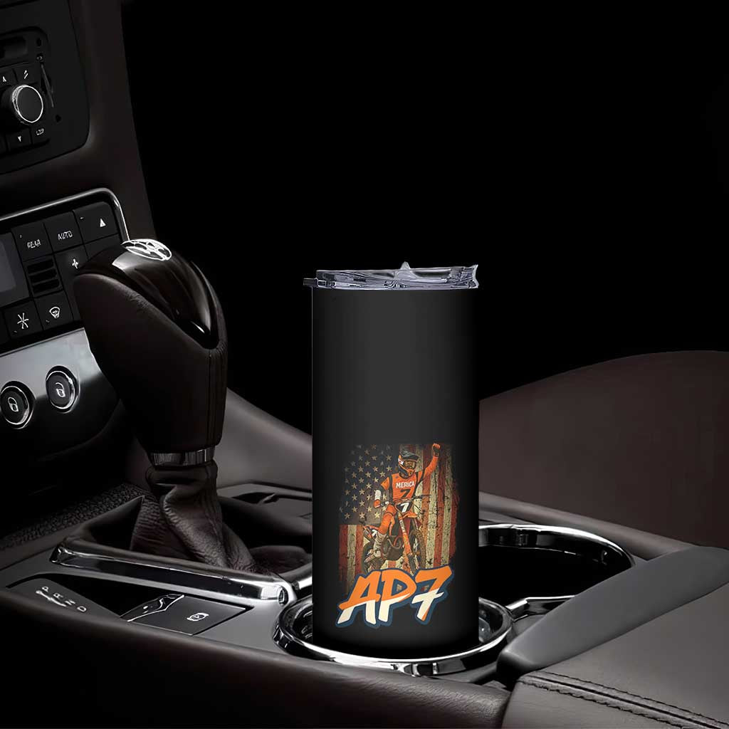 Dirt Bike American Flag Skinny Tumbler TS14 Print Your Wear
