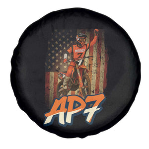 Dirt Bike American Flag Spare Tire Cover TS14 Print Your Wear