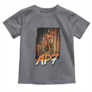 Dirt Bike American Flag Toddler T Shirt TS14 Charcoal Print Your Wear