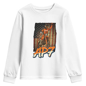 Dirt Bike American Flag Youth Sweatshirt TS14 White Print Your Wear