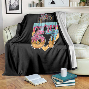 67 Six Seven Meme Throw Blanket Funny Dirt Bike Motocross Ice Cream Drip TS14 Print Your Wear