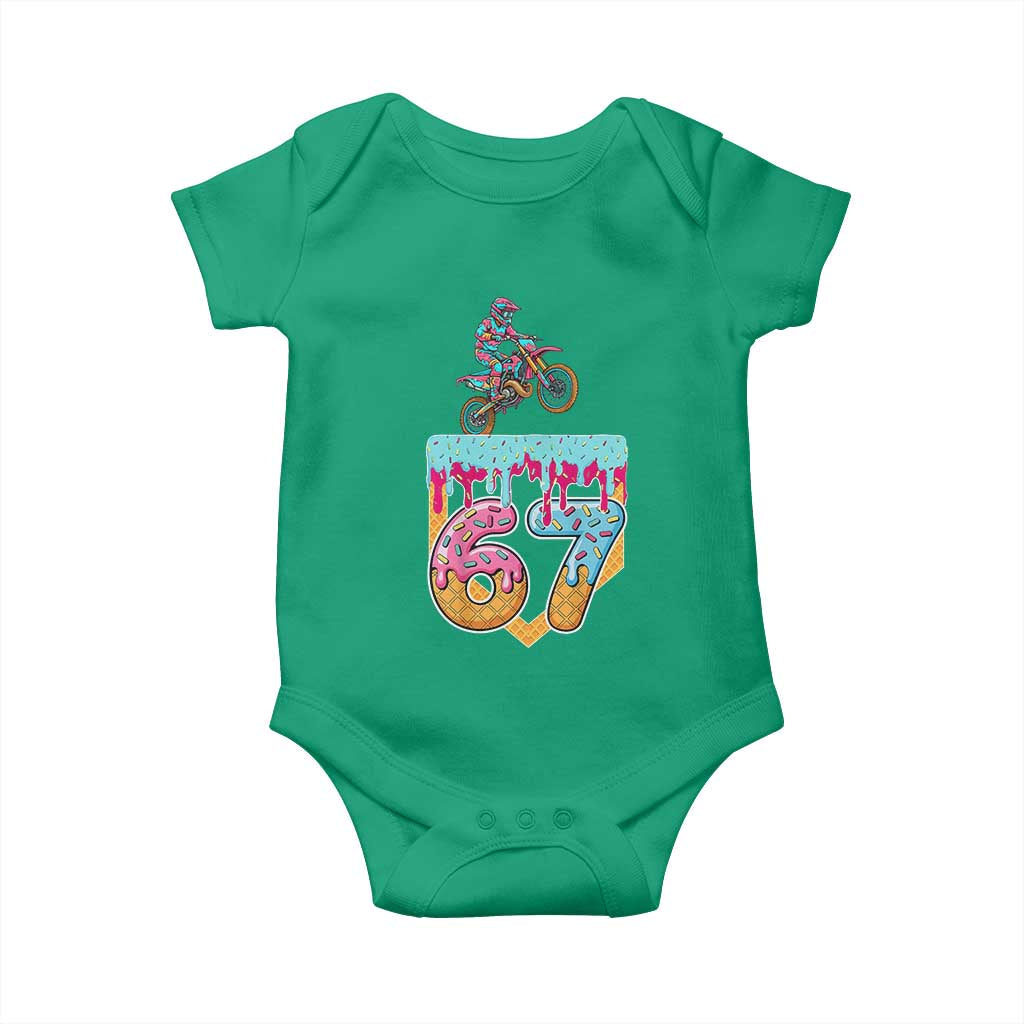 67 Six Seven Meme Baby Onesie Funny Dirt Bike Motocross Ice Cream Drip TS14 Irish Green Print Your Wear