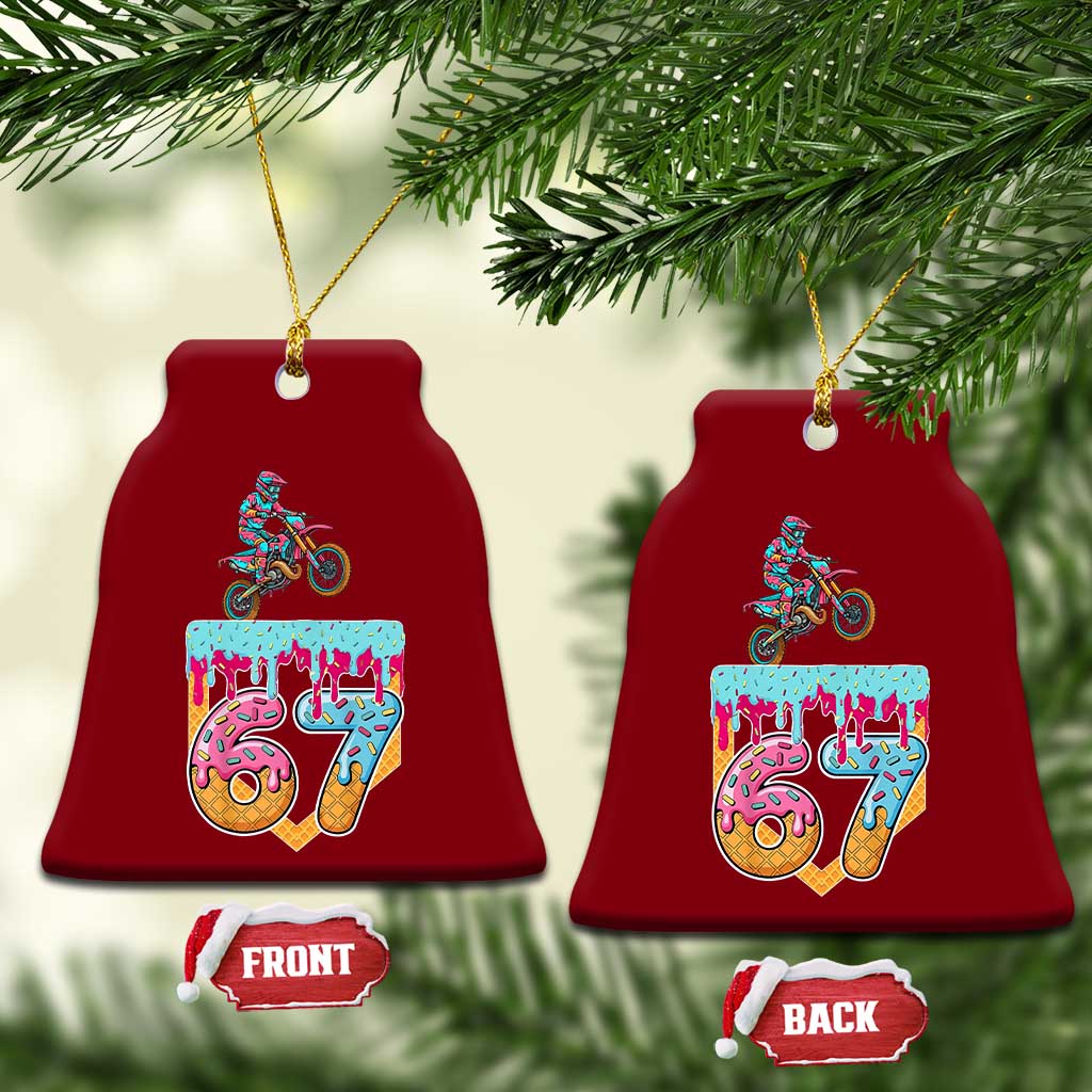 67 Six Seven Meme Ceramic Ornament Funny Dirt Bike Motocross Ice Cream Drip TS14 Print Your Wear