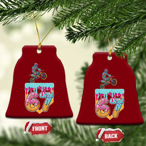 67 Six Seven Meme Ceramic Ornament Funny Dirt Bike Motocross Ice Cream Drip TS14 Print Your Wear