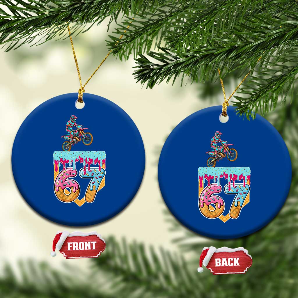 67 Six Seven Meme Ceramic Ornament Funny Dirt Bike Motocross Ice Cream Drip TS14 1pc Blue Print Your Wear