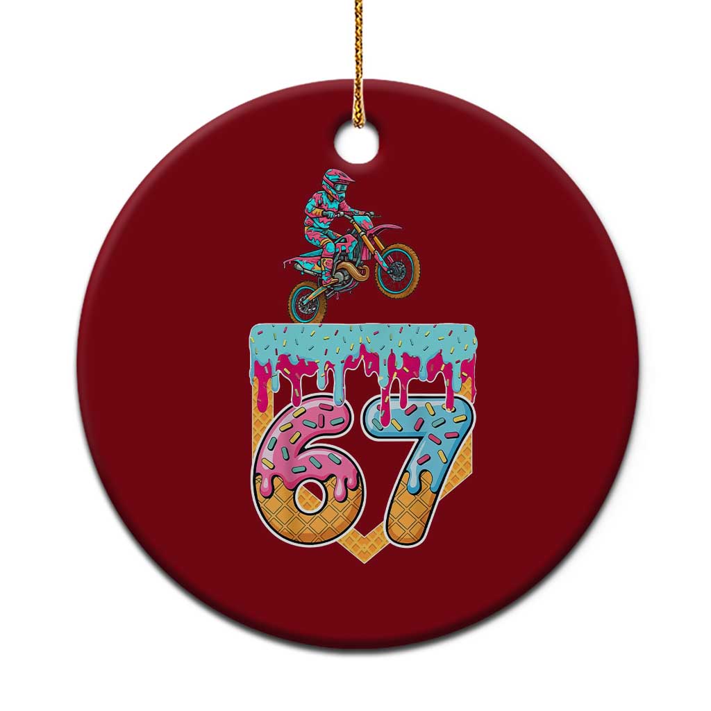 67 Six Seven Meme Ceramic Ornament Funny Dirt Bike Motocross Ice Cream Drip TS14 1pc Red Print Your Wear