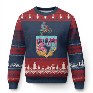 67 Six Seven Meme Ugly Christmas Sweater Funny Dirt Bike Motocross Ice Cream Drip TS14 Navy Red Print Your Wear