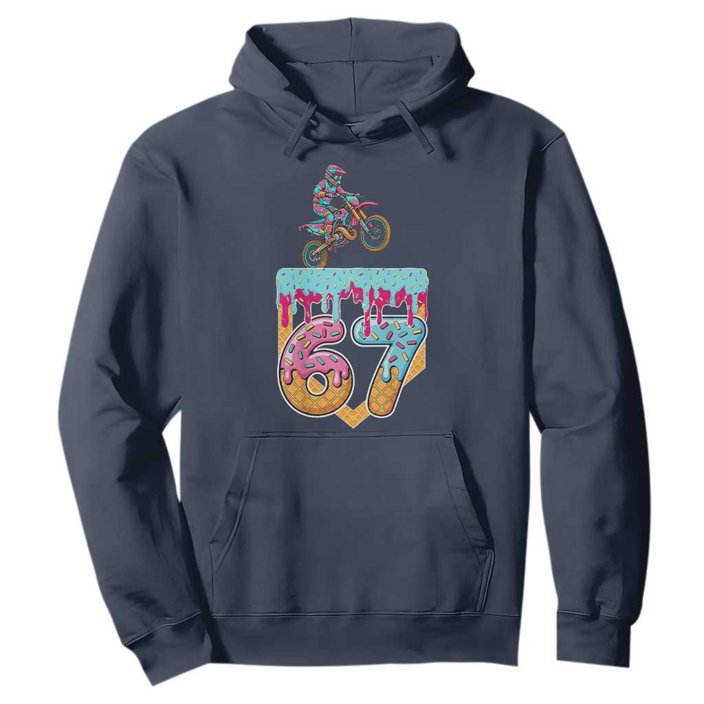 67 Six Seven Meme Hoodie Funny Dirt Bike Motocross Ice Cream Drip TS14 Navy Print Your Wear