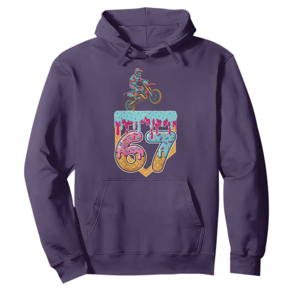 67 Six Seven Meme Hoodie Funny Dirt Bike Motocross Ice Cream Drip TS14 Purple Print Your Wear