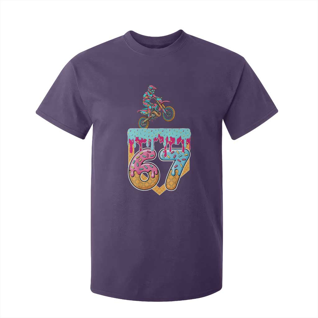 67 Six Seven Meme T Shirt For Kid Funny Dirt Bike Motocross Ice Cream Drip TS14 Purple Print Your Wear