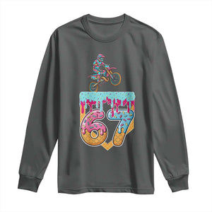 67 Six Seven Meme Long Sleeve Shirt Funny Dirt Bike Motocross Ice Cream Drip TS14 Dark Heather Print Your Wear