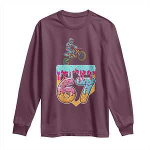 67 Six Seven Meme Long Sleeve Shirt Funny Dirt Bike Motocross Ice Cream Drip TS14 Maroon Print Your Wear