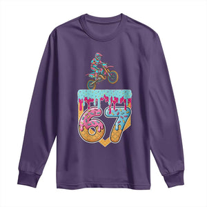 67 Six Seven Meme Long Sleeve Shirt Funny Dirt Bike Motocross Ice Cream Drip TS14 Purple Print Your Wear
