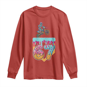 67 Six Seven Meme Long Sleeve Shirt Funny Dirt Bike Motocross Ice Cream Drip TS14 Red Print Your Wear