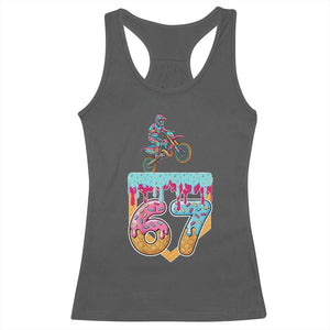 67 Six Seven Meme Racerback Tank Top Funny Dirt Bike Motocross Ice Cream Drip TS14 Dark Heather Print Your Wear