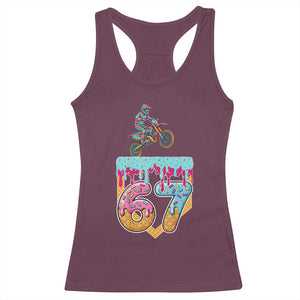 67 Six Seven Meme Racerback Tank Top Funny Dirt Bike Motocross Ice Cream Drip TS14 Maroon Print Your Wear