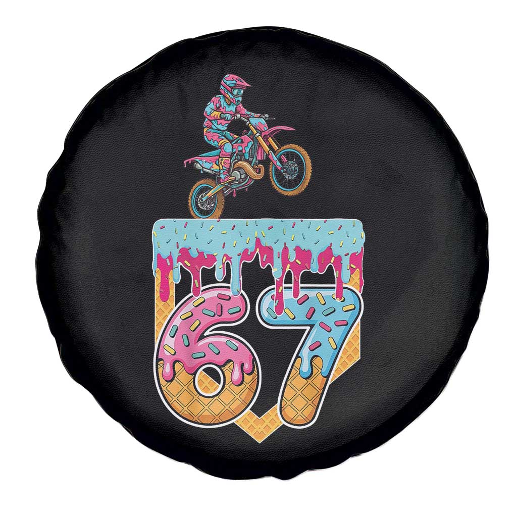67 Six Seven Meme Spare Tire Cover Funny Dirt Bike Motocross Ice Cream Drip TS14 Print Your Wear