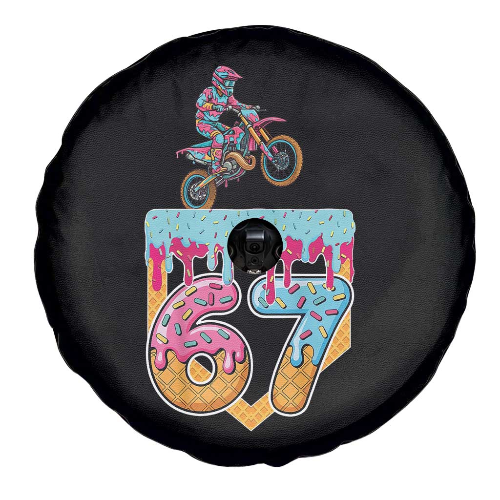 67 Six Seven Meme Spare Tire Cover Funny Dirt Bike Motocross Ice Cream Drip TS14 Print Your Wear