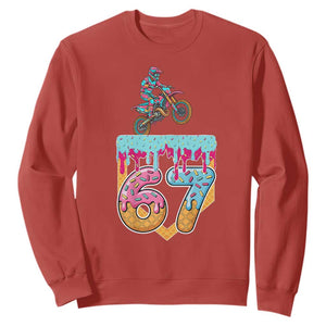 67 Six Seven Meme Sweatshirt Funny Dirt Bike Motocross Ice Cream Drip TS14 Red Print Your Wear