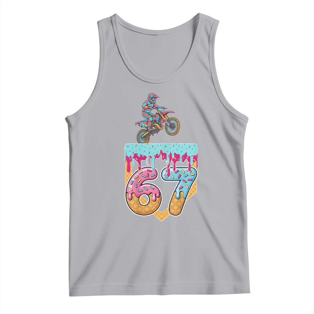 67 Six Seven Meme Tank Top Funny Dirt Bike Motocross Ice Cream Drip TS14 Athletic Heather Print Your Wear