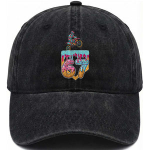 67 Six Seven Meme Washed Cotton Baseball Cap Funny Dirt Bike Motocross Ice Cream Drip TS14 Washed Cap Universal Fit Black Print Your Wear