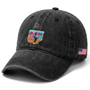 67 Six Seven Meme Washed Cotton Baseball Cap Funny Dirt Bike Motocross Ice Cream Drip TS14 Print Your Wear