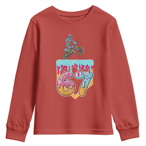 67 Six Seven Meme Youth Sweatshirt Funny Dirt Bike Motocross Ice Cream Drip TS14 Red Print Your Wear