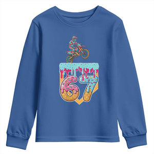 67 Six Seven Meme Youth Sweatshirt Funny Dirt Bike Motocross Ice Cream Drip TS14 Royal Blue Print Your Wear