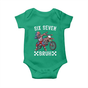 67 Bruh Meme Baby Onesie Funny Six Seven Dirt Bike Patriotic American Flag TS14 Irish Green Print Your Wear