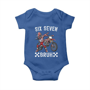 67 Bruh Meme Baby Onesie Funny Six Seven Dirt Bike Patriotic American Flag TS14 Royal Blue Print Your Wear