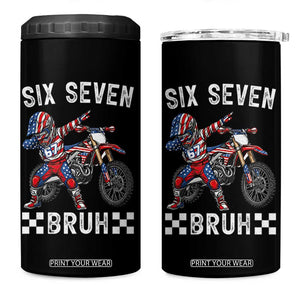 67 Bruh Meme 4 in 1 Can Cooler Tumbler Funny Six Seven Dirt Bike Patriotic American Flag TS14 One Size: 16 oz Black Print Your Wear