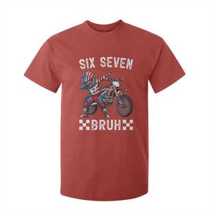 67 Bruh Meme T Shirt For Kid Funny Six Seven Dirt Bike Patriotic American Flag TS14 Red Print Your Wear