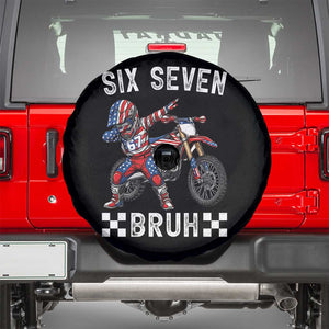 67 Bruh Meme Spare Tire Cover Funny Six Seven Dirt Bike Patriotic American Flag TS14 Black Print Your Wear