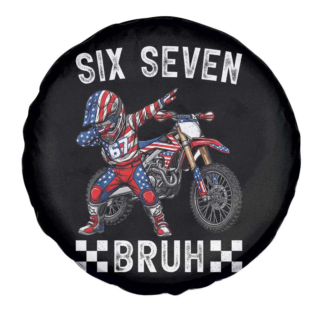 67 Bruh Meme Spare Tire Cover Funny Six Seven Dirt Bike Patriotic American Flag TS14 Print Your Wear