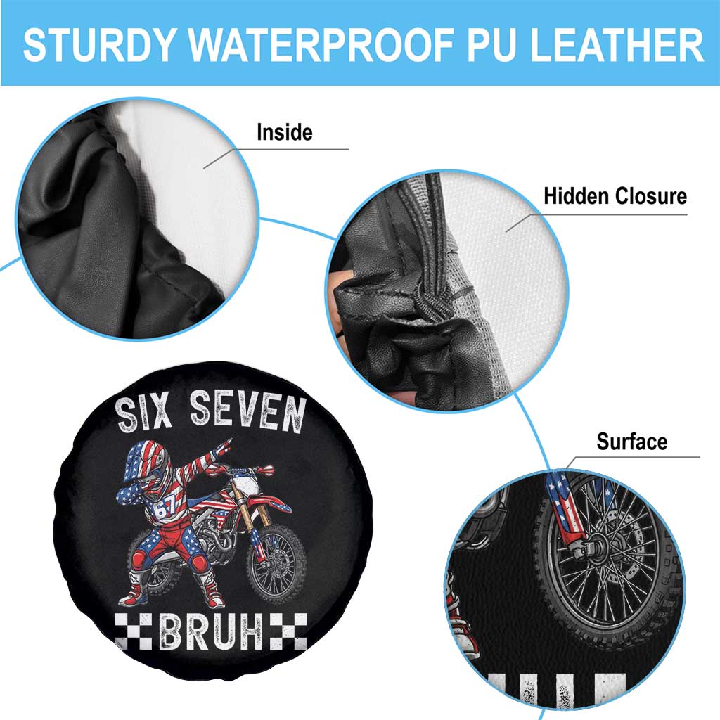 67 Bruh Meme Spare Tire Cover Funny Six Seven Dirt Bike Patriotic American Flag TS14 Print Your Wear