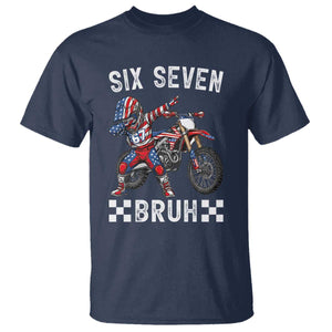 67 Bruh Meme T Shirt Funny Six Seven Dirt Bike Patriotic American Flag TS14 Navy Print Your Wear
