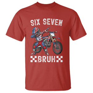 67 Bruh Meme T Shirt Funny Six Seven Dirt Bike Patriotic American Flag TS14 Red Print Your Wear